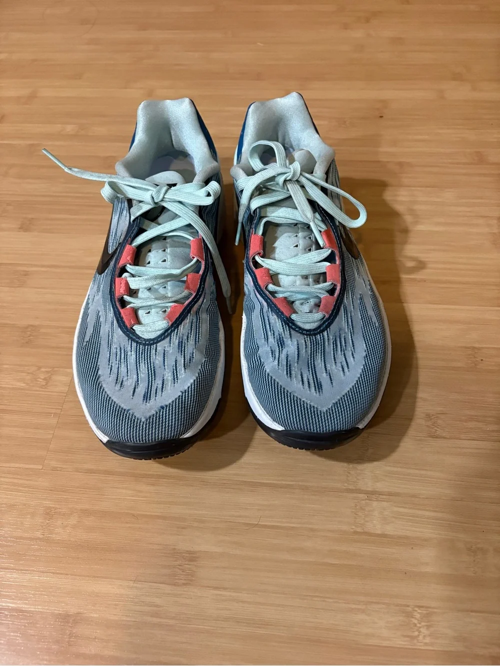 Nike Light Blue and Coral Accent Sneakers